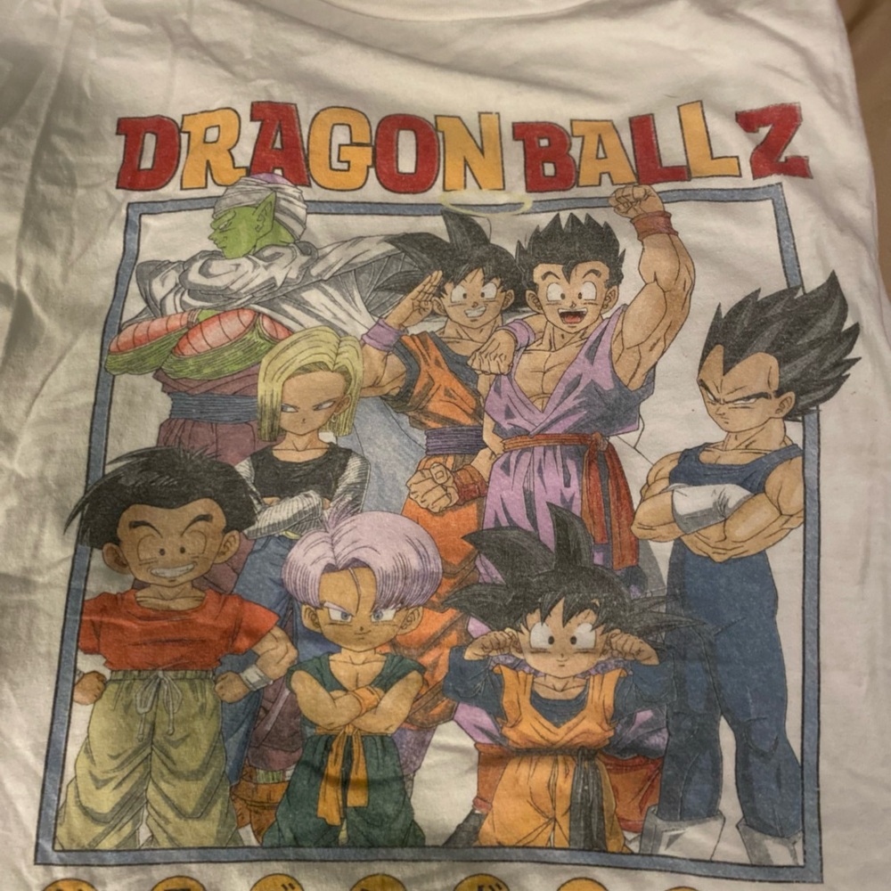 White and Red Dragon Ball Z Short Sleeve Tee